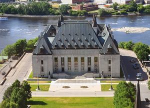 Aerial view of Supreme Court of Canada and Gatineau Skyline, Ottawa, Canada